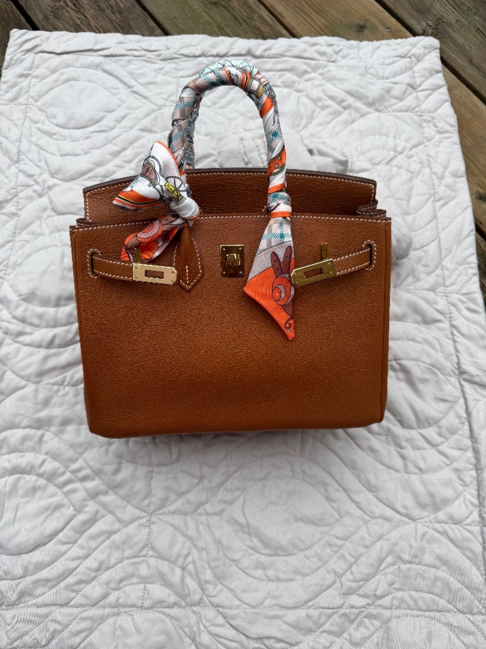 Fauve Barenia Faubourg Leather bag